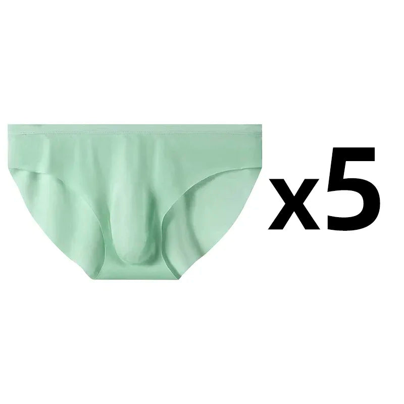 CowLost | 5-pairs-lot-mens-ice-silk-seamless-briefs-summer-transparent-quick-drying-underwear |24