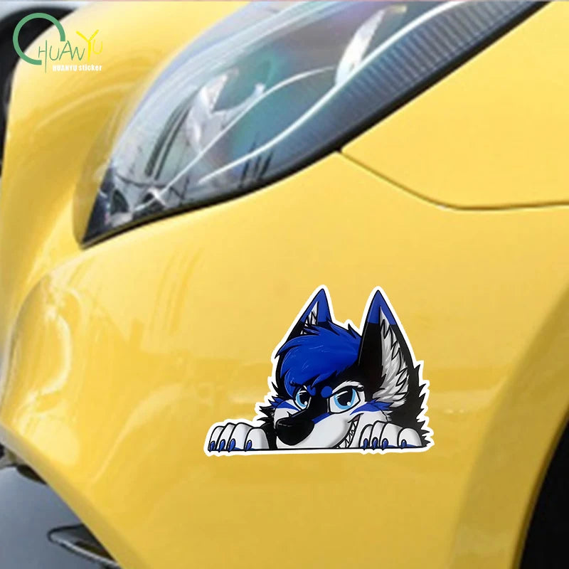 CowLost | peering-at-wolf-head-creative-stickers-vinyl-pvc |8