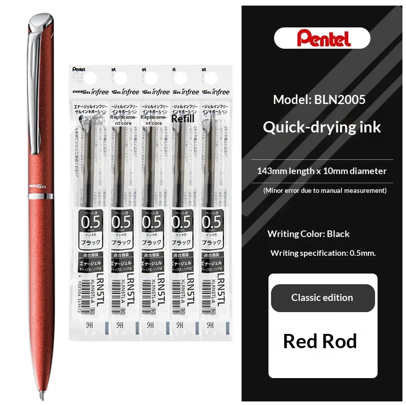 CowLost | product_id-pentel-bln2005-all-metal-gel-pen-low-center-gravity-assorted-colors-black-ink-rotary-signing-pen-for-meetings-and-planning |25