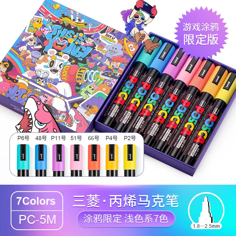 CowLost | product_id-uni-posca-limited-graffiti-marker-pen-set-8-assorted-colors-water-based-acrylic-0-7-2-5mm |15