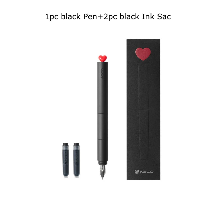 CowLost | product_id-kaco-first-love-fountain-pen-rotating-cap-ef-fine-nib-pocket-size-black-white-smooth-writing-calligraphy-gift |33