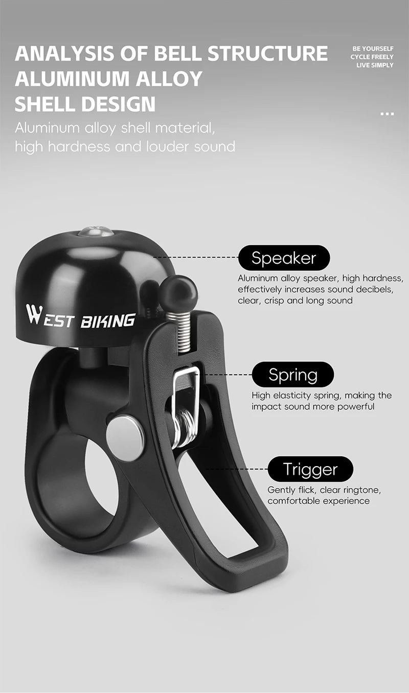 CowLost | west-biking-retro-bicycle-bell-mini-bicycle-handlebar-bell-aluminum-alloy-bike-horn-cycling-alarm-mtb-road |13