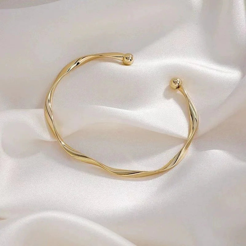 Stainless Steel Gold Bamboo Joint Bangles Trendy Bracelet for Women Men