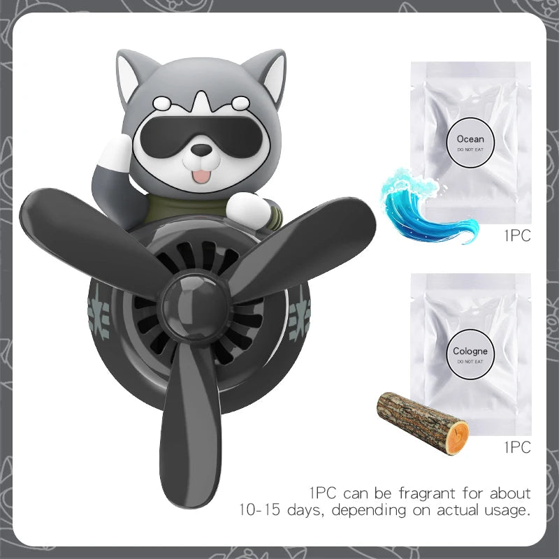 CowLost | product_id-pilot-husky-dog-car-air-freshener-propeller-plane-vent-clip-ocean-scent-aroma-diffuser |28