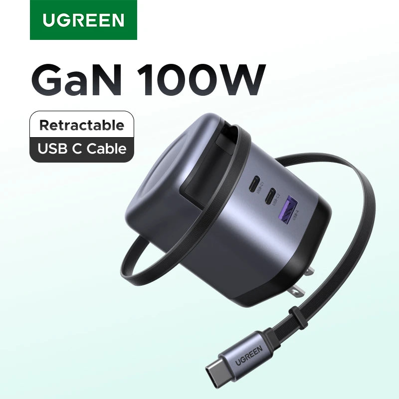 CowLost | ugreen-100w-65w-45w-gan-charger-with-retractable-usb-c-cable |1