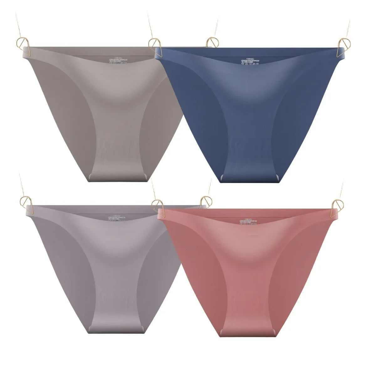 CowLost | product_id-4pcs-women-s-seamless-low-rise-ultra-thin-ice-silk-briefs-solid-colors |20