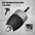 CowLost | keyless-self-locking-drill-chuck-adapter-2-13mm-3-8-24unf-hex-shank-quick-release-impact-ready-electric-drill-chuck-driver-tools |1