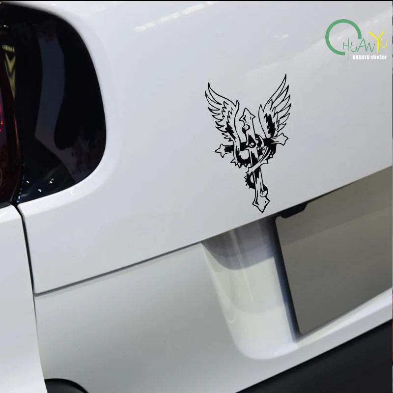 CowLost | creative-eagle-heron-cross-stitch-personalized-car-sticker |2