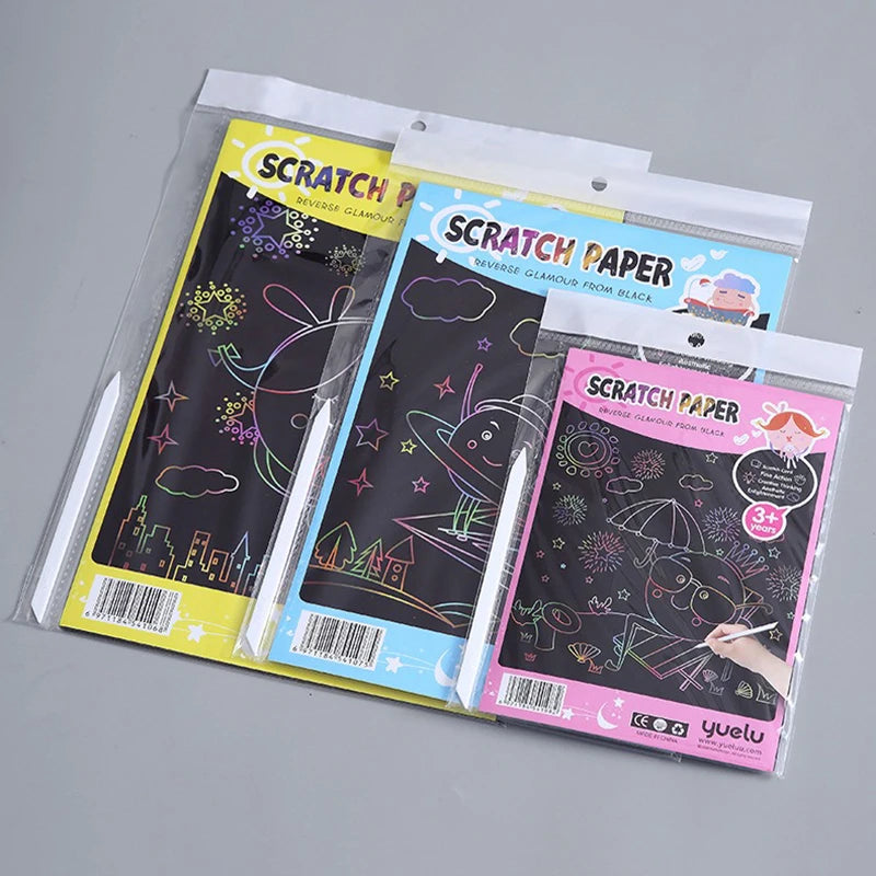 CowLost | product_id-10-pcs-colorful-diy-blank-scratch-painting-paper-set-a4-16k-32k |6