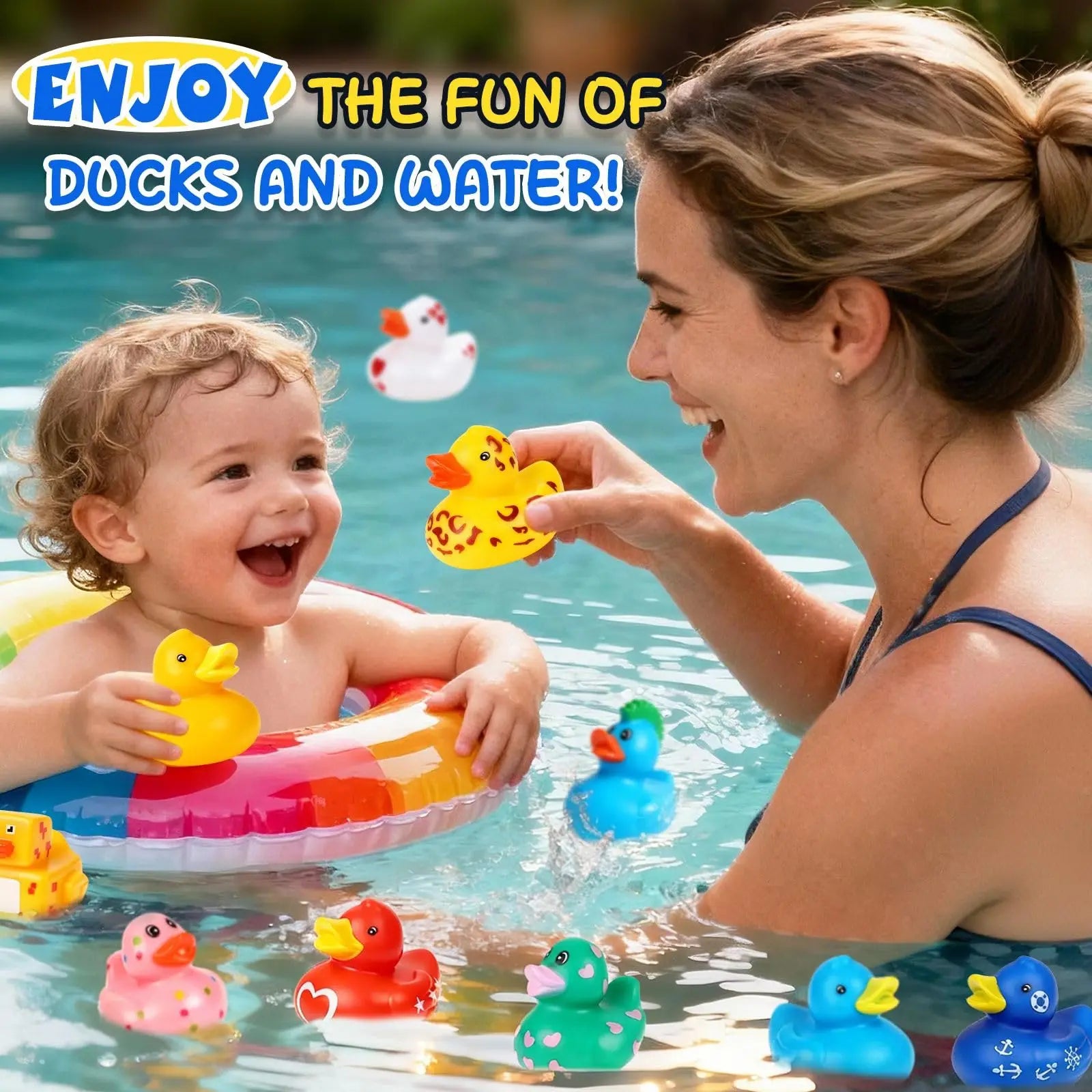 CowLost | product_id-60-120-pack-assorted-rubber-ducks-bulk-for-pool-toys-party-favors-and-gifts |6