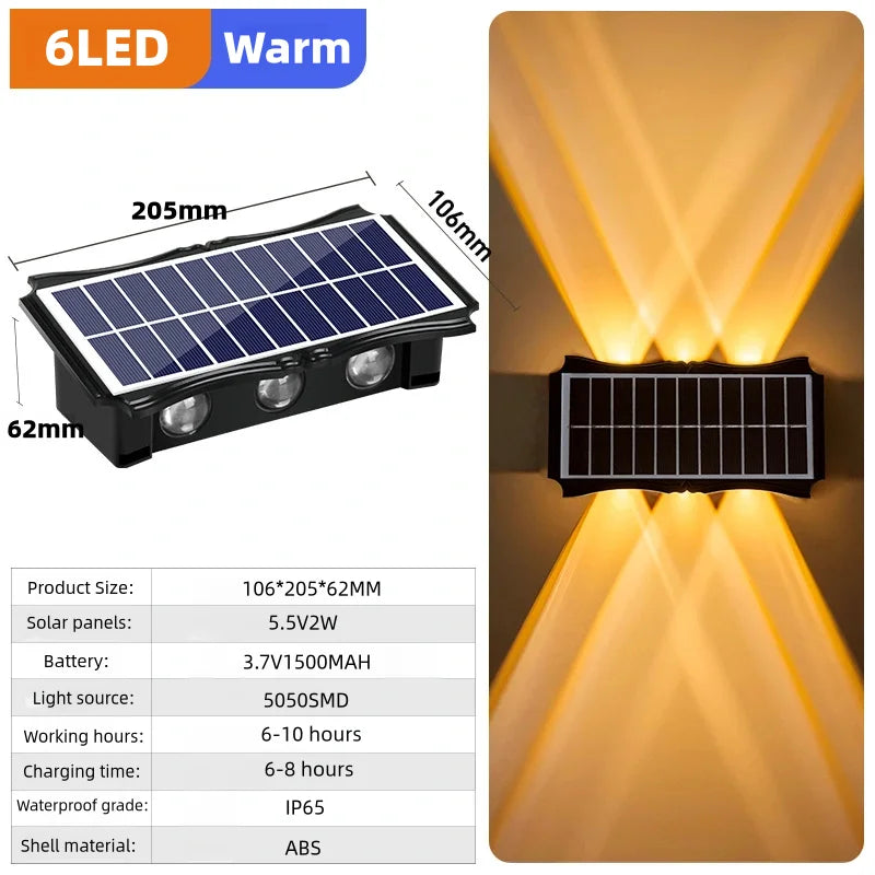 CowLost | product_id-solar-waterproof-led-wall-light-outdoor-high-brightness-up-down-garden-light |31