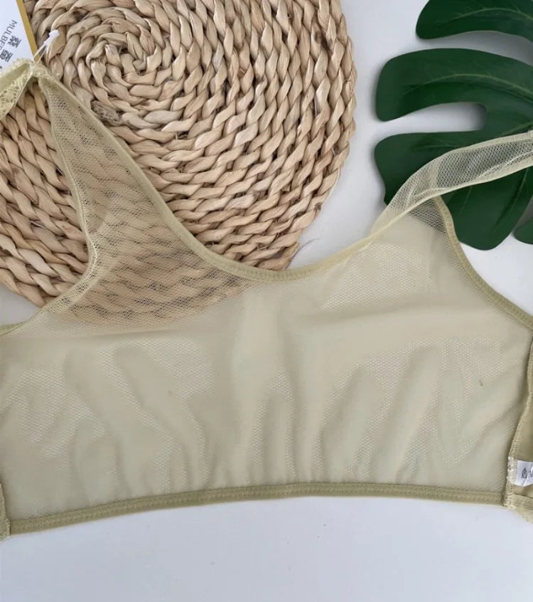 CowLost | womens-large-size-bra-with-front-buckle-lace-rabbit-ears-vest-style-underwear-for-full-chest-thin-figure-new-fashion-trend |5