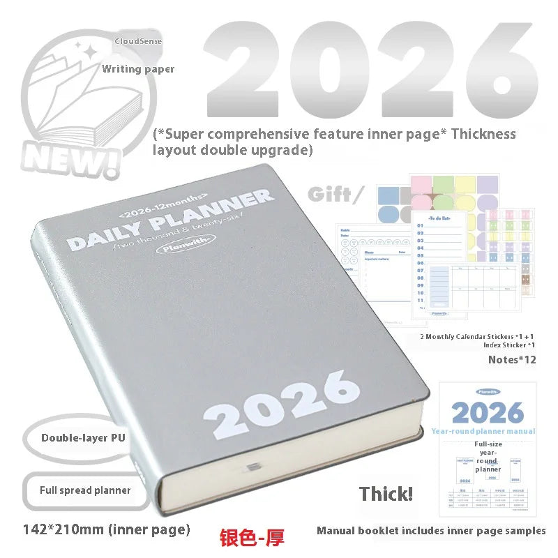 CowLost | product_id-planwith-2026-a5-planner-daily-weekly-monthly-agenda-notebook-with-multi-color-hard-cover |45
