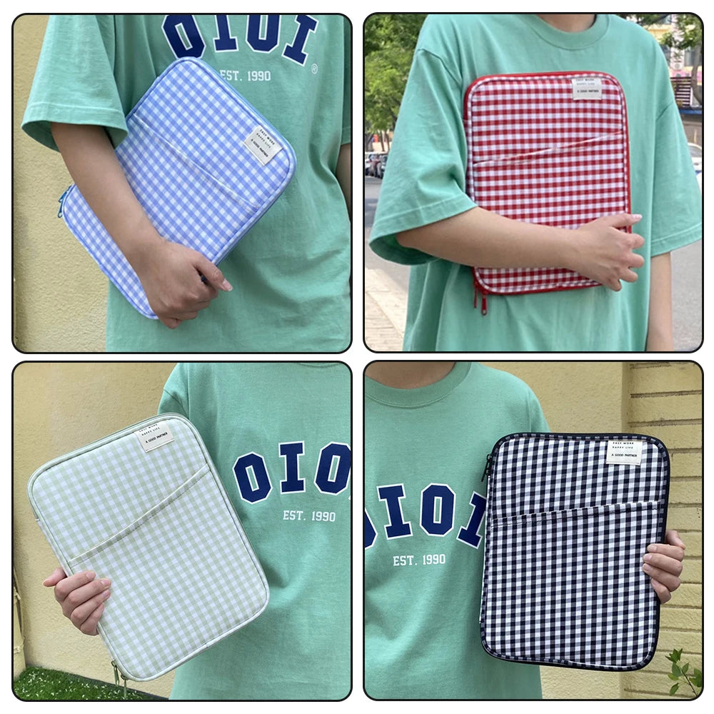 CowLost | grid-cases-tablet-sleeve-bag-7-9-12-9-inch-handbag-for-ipad-pro-samsung-xiaomi |11