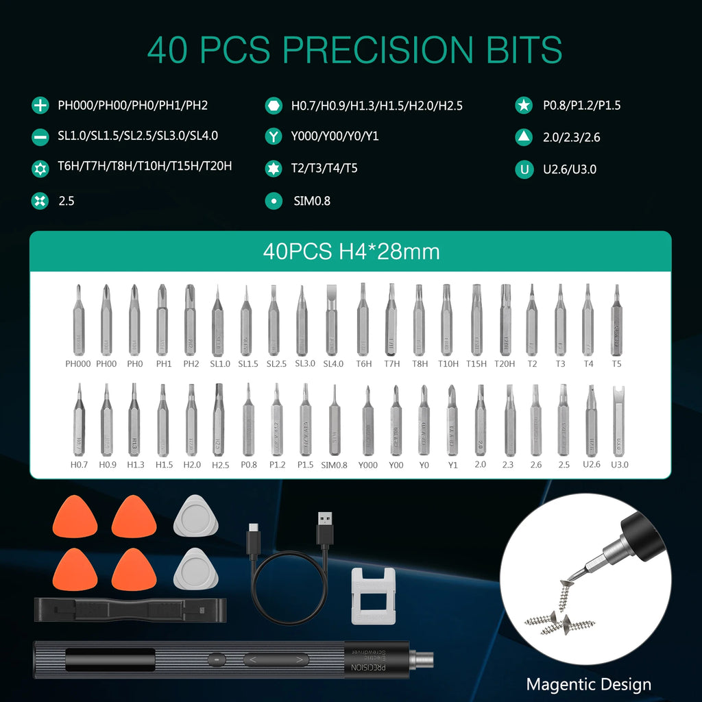 ORIA 50-in-1 Cordless Rechargeable Electric Precision Screwdriver Set for Phone Laptop Glasses Repair