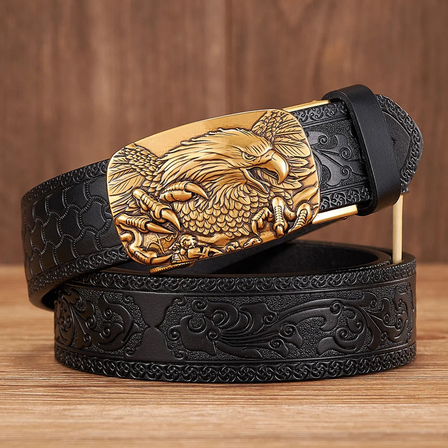 CowLost | 3-5cm-eagle-automatic-buckle-belt-emboss |8