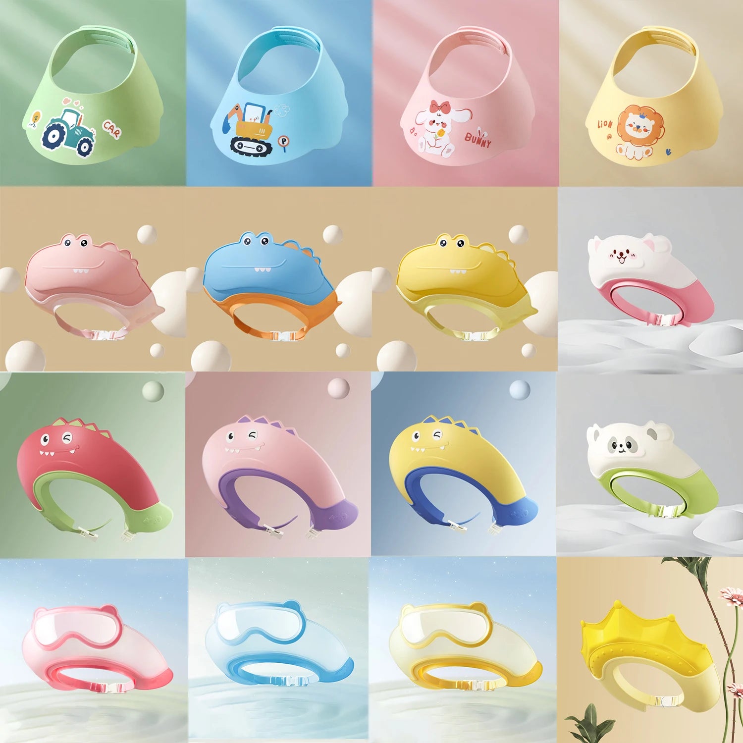 CowLost | baby-adjustable-size-shampoo-cap-crown-baby-shower |2