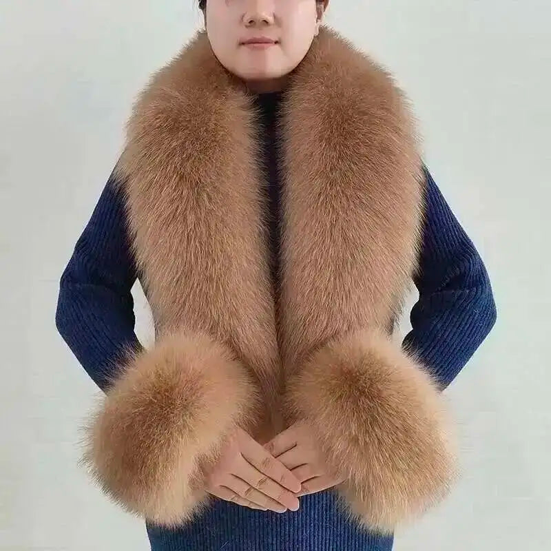 CowLost | winter-natural-fox-fur-scarf-and-cuff-set |19