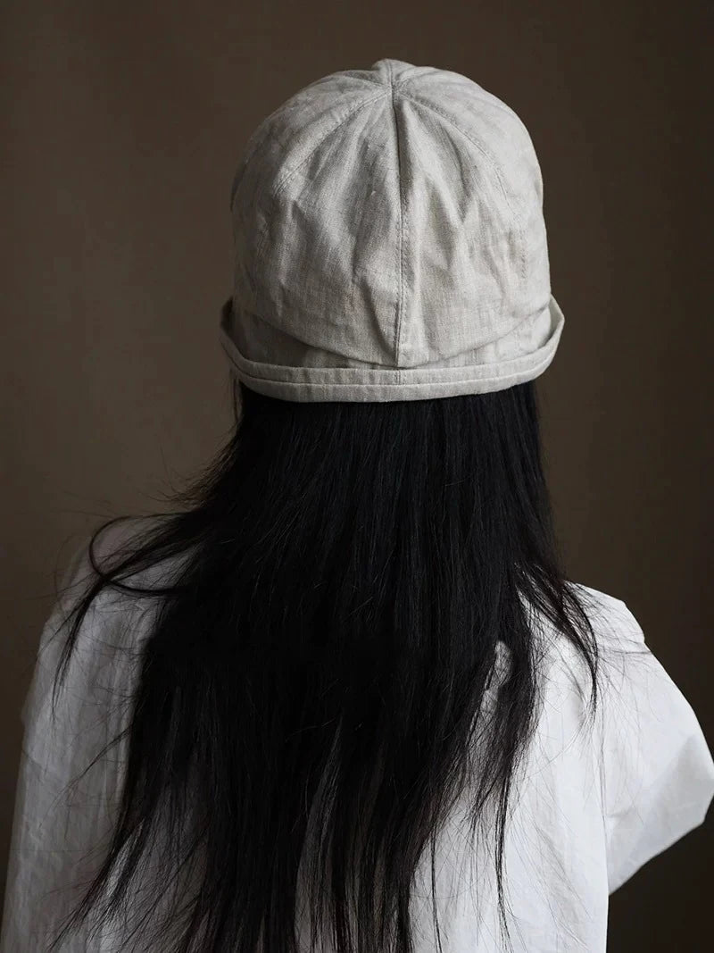 CowLost | linen-curled-edge-sun-hats-for-women-foldable-bucket-hat |9