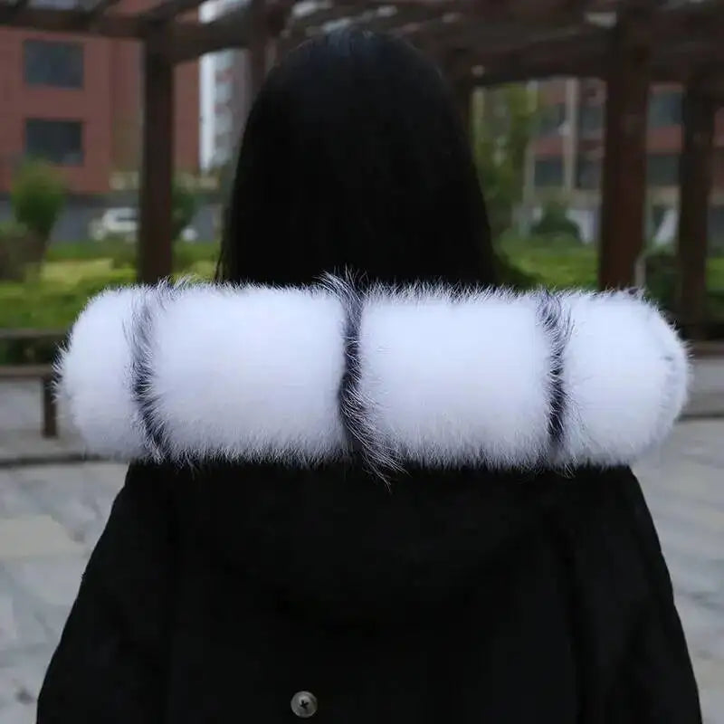 CowLost | fox-fur-collar-for-women-luxury-warm-winter-coat-trim-scarf |32