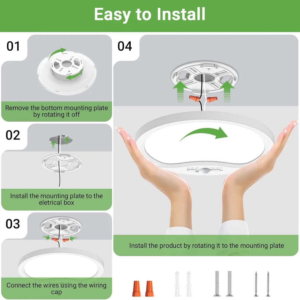 Rechargeable Ceiling LED Light with Remote, 3 Modes, Dimmable, Motion Sensor – 1 or 2 Pack