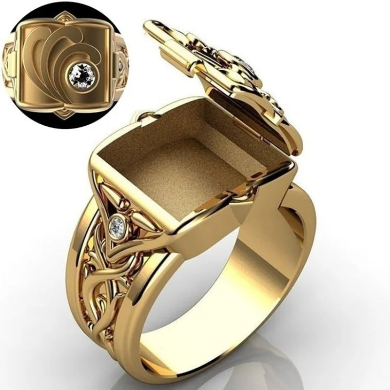 Men's Lightweight Stainless Steel Adjustable Ring, Silver Gold Color, Party Jewelry, Valentine's Gift