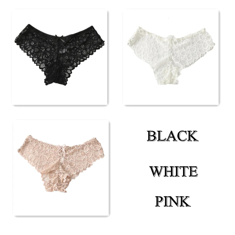 CowLost | product_id-3pcs-women-s-low-waist-lace-briefs-soft-solid-color-underwear |23