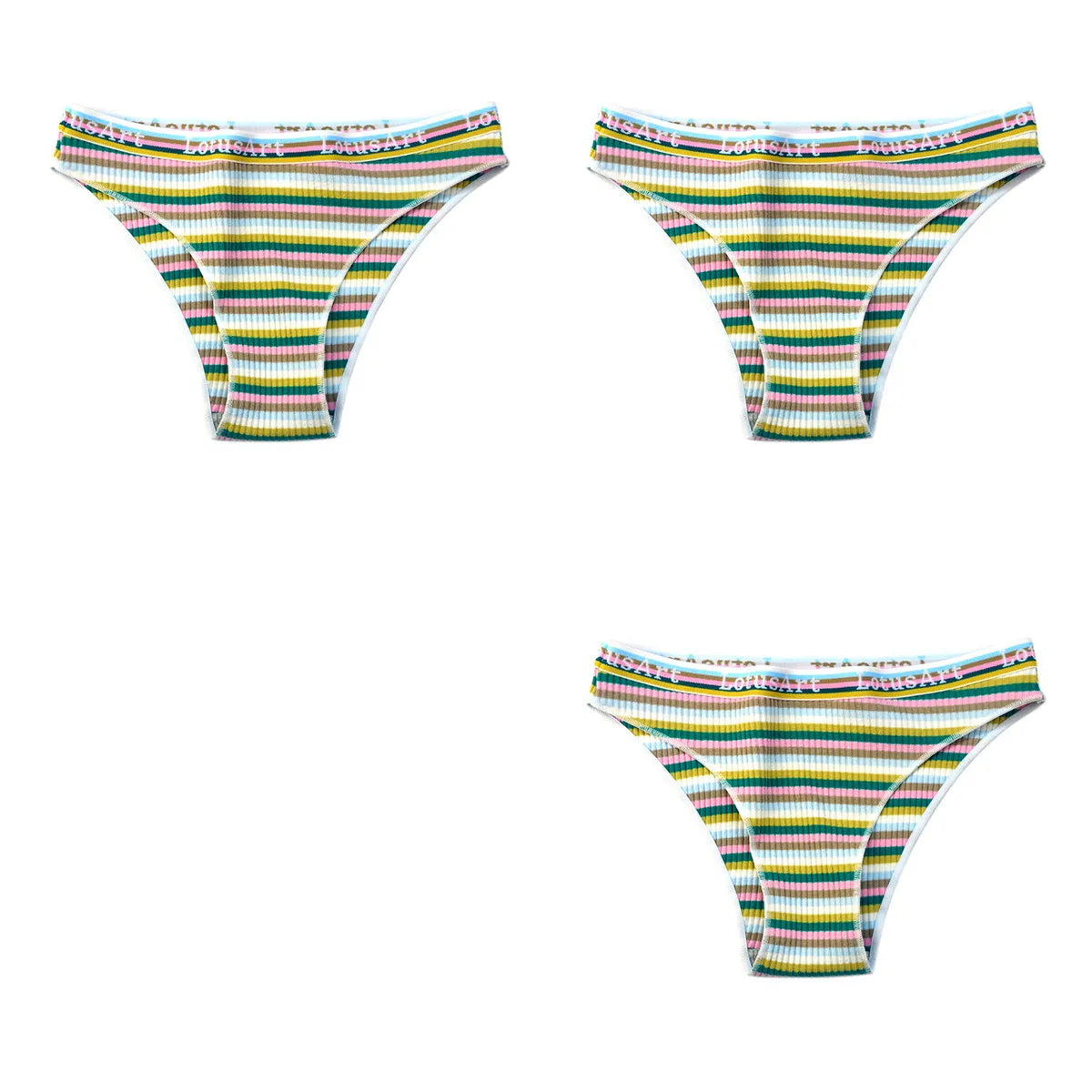 CowLost | product_id-3pcs-women-s-low-waist-striped-cotton-briefs-m-xxl-breathable-panties |17