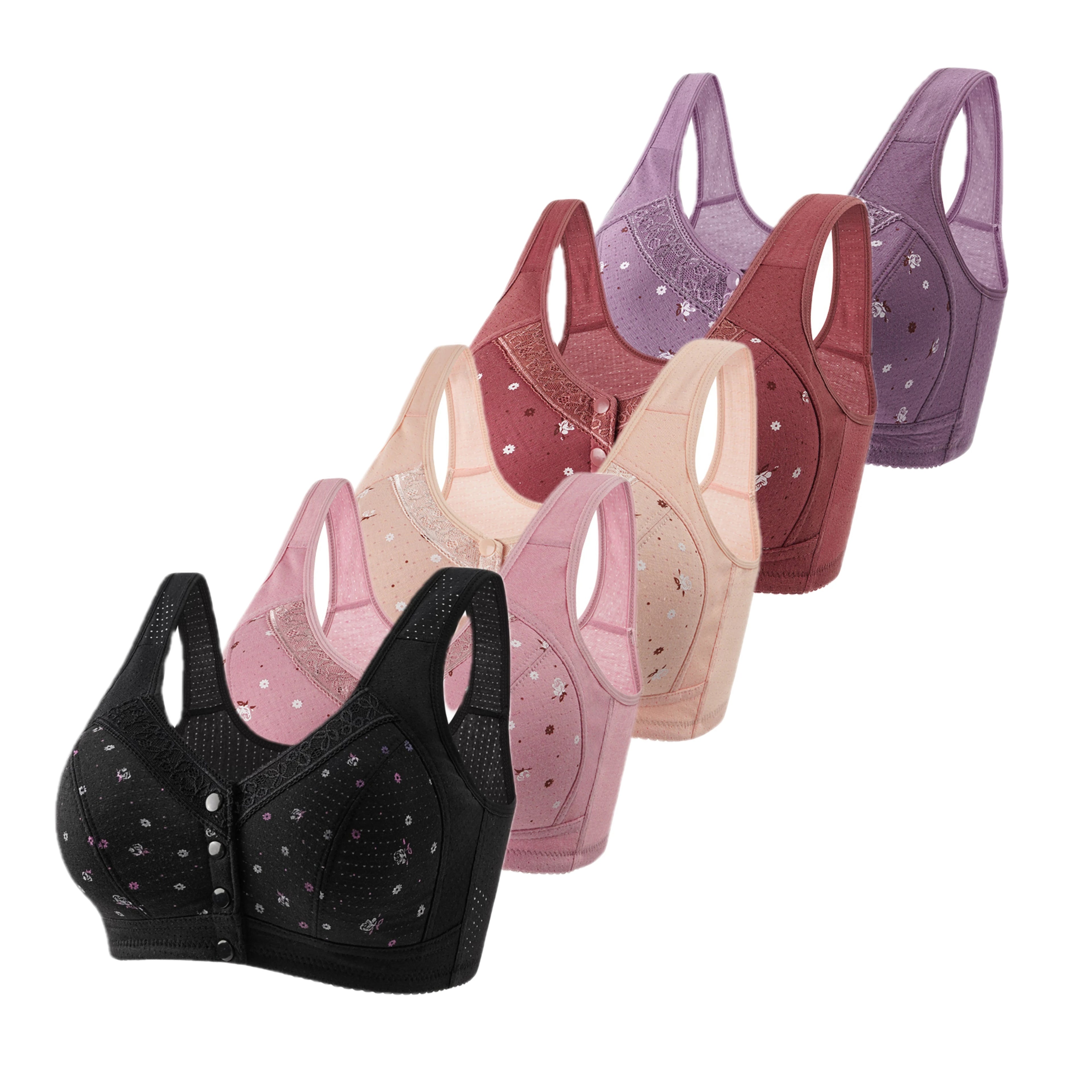 CowLost | product_id-fallsweet-5-piece-wireless-front-closure-seamless-lace-plus-size-bras-38-50bc |27