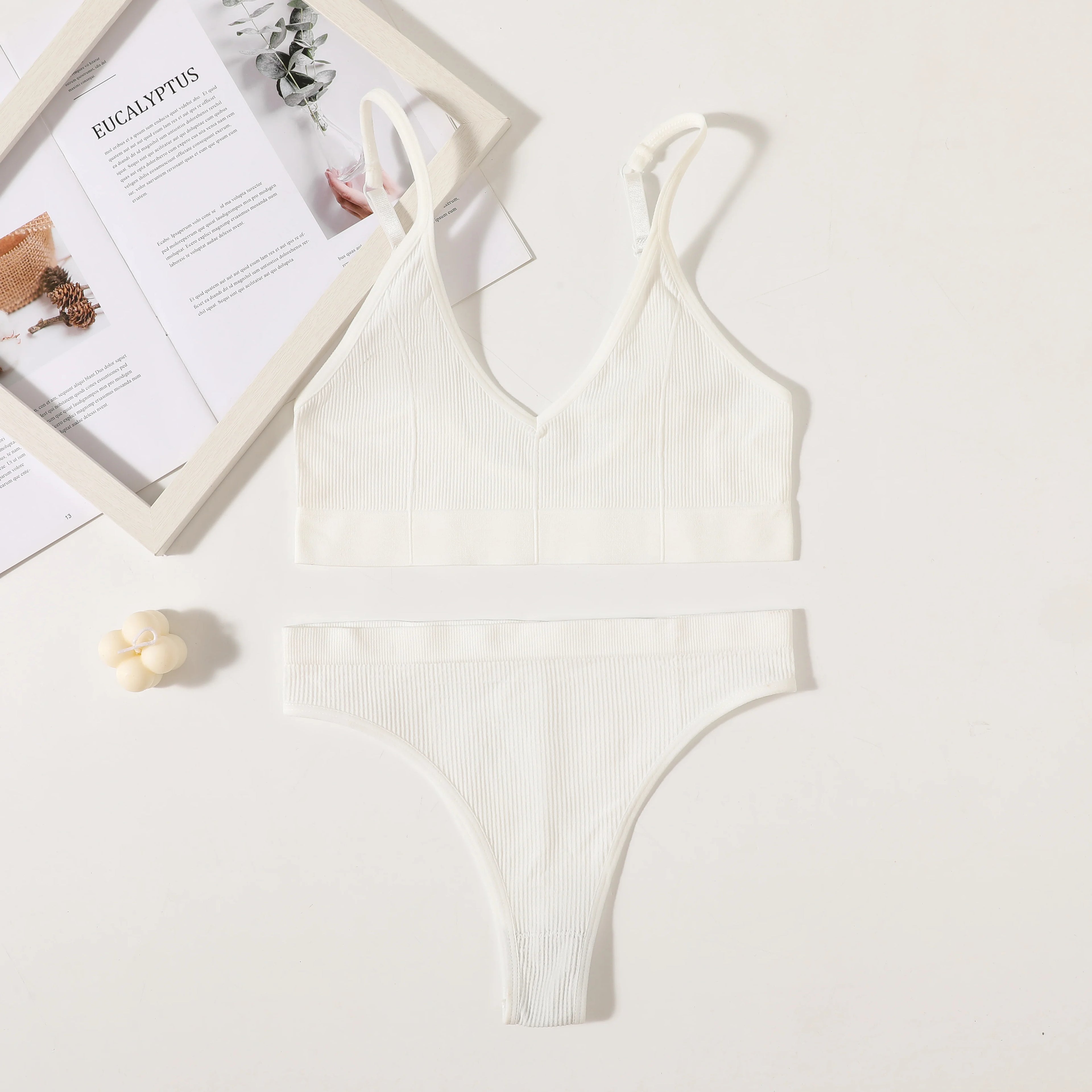CowLost | product_id-women-seamless-wire-free-push-up-bra-high-rise-brief-set-v-neck-lingerie |21