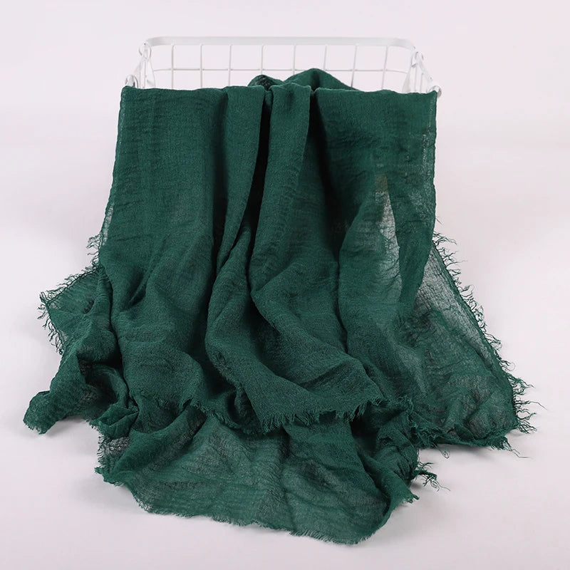CowLost | otton-crinkle-headband-veil-scarves-women-solid-color |22