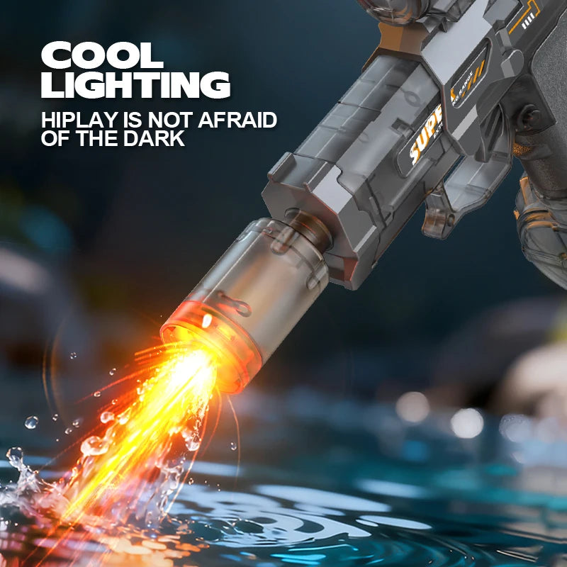 Electric Automatic Water Gun with Continuous Firing and Lights for Outdoor Use