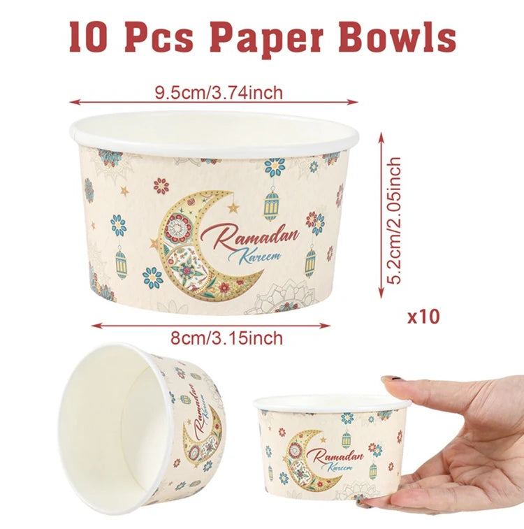 CowLost | 10pcs-ramadan-paper-bowl-eid-mubarak-decoration-for-home-food-holders |21