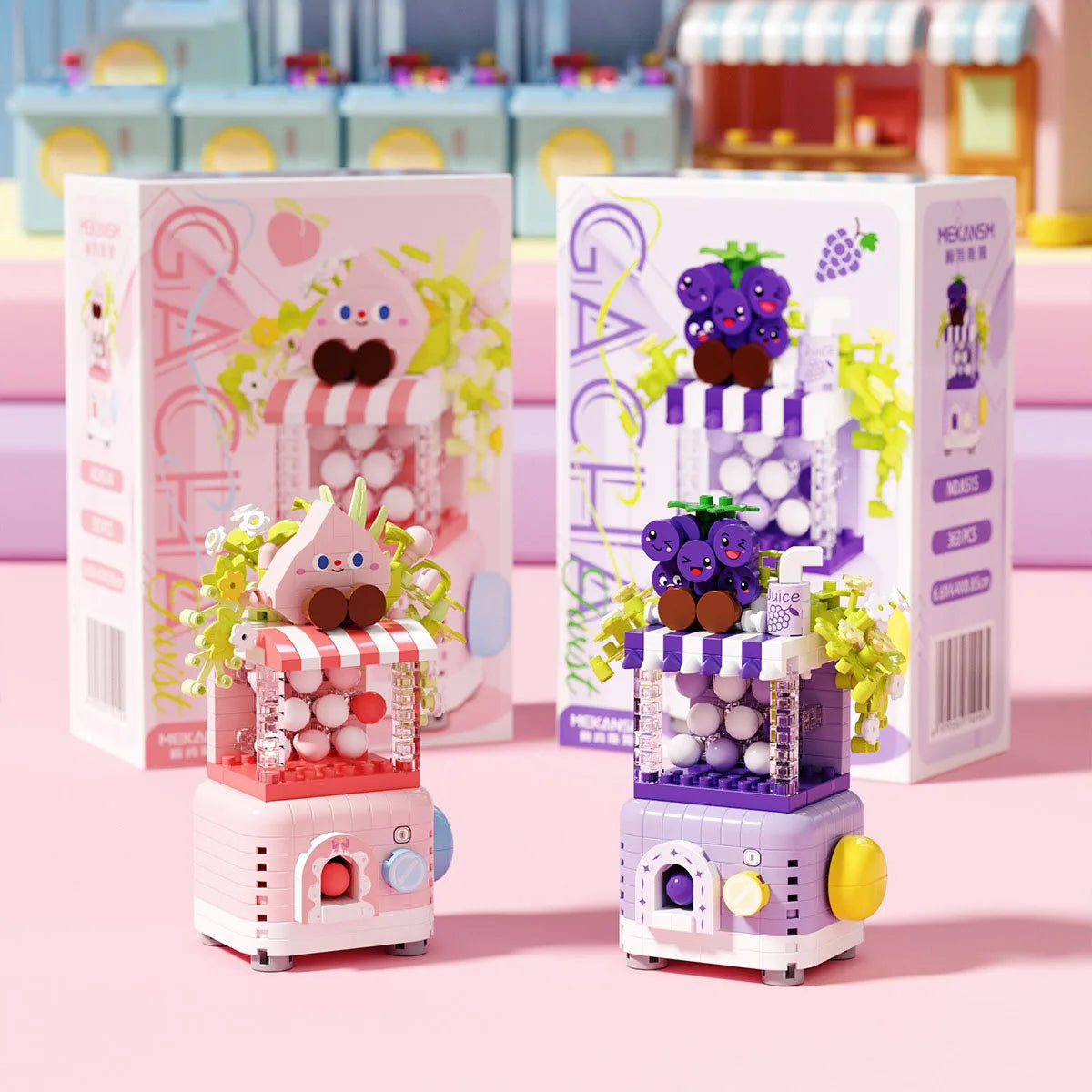 CowLost | product_id-6pcs-banana-peach-fruit-shop-gacha-house-building-blocks-kit-toy-gift |3
