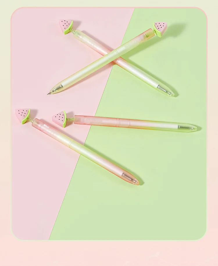 CowLost | product_id-4pcs-lopet-kwaii-cute-twist-gel-pens-color-changing-watermelon-vanilla-cream-quick-dry-black-ink-stationery-gift |18