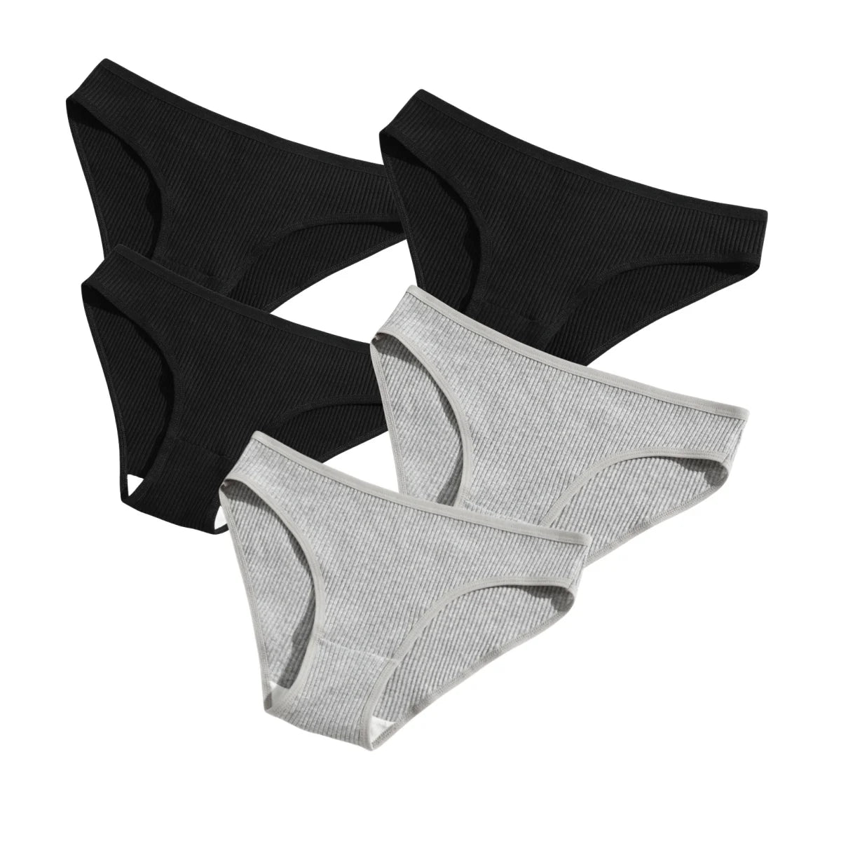 CowLost | product_id-5pcs-women-s-cotton-stretch-solid-color-briefs-soft-comfort-panties-s-xxl |15