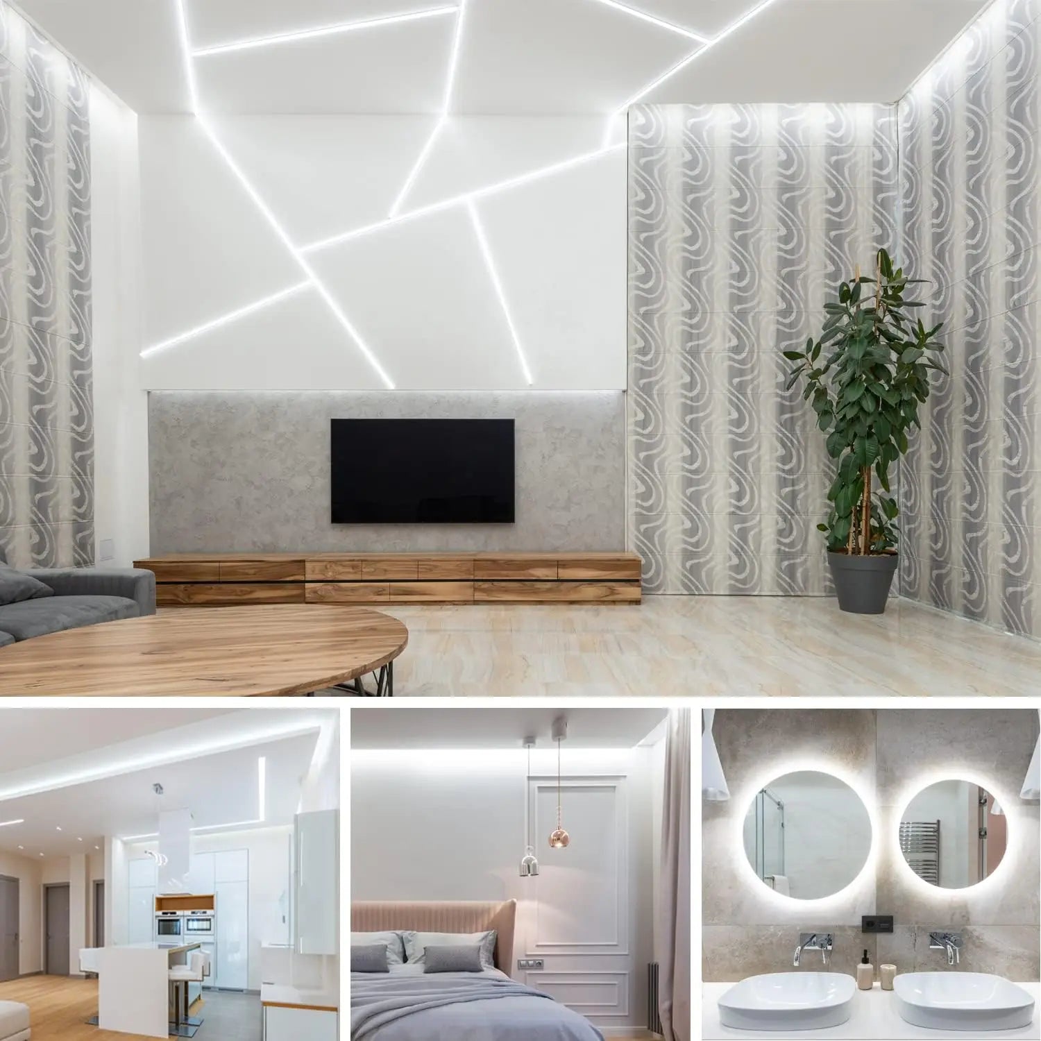10M Warm White Neon LED Strip 120 LEDs/m IP65 Waterproof Cuttable for Indoor Outdoor Decor