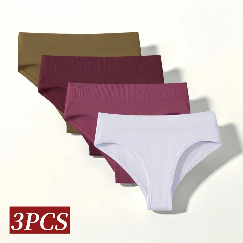 CowLost | product_id-3pcs-womens-high-rise-solid-color-briefs-panties-plus-size-s-3xl |2