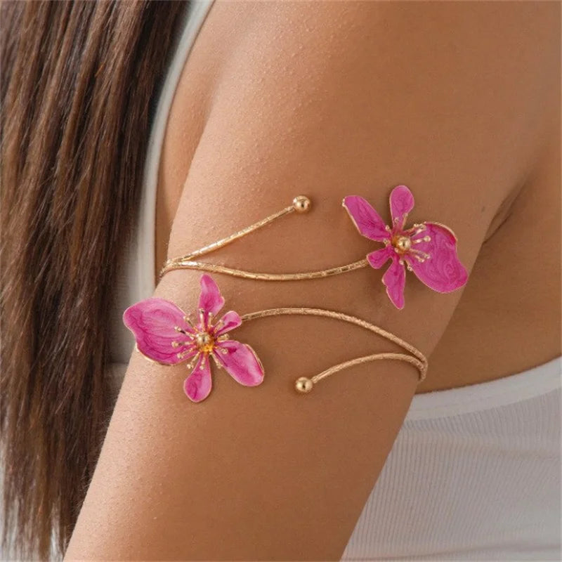 CowLost | vintage-elegant-flower-open-armband-cuff-bracelet-for-women |13