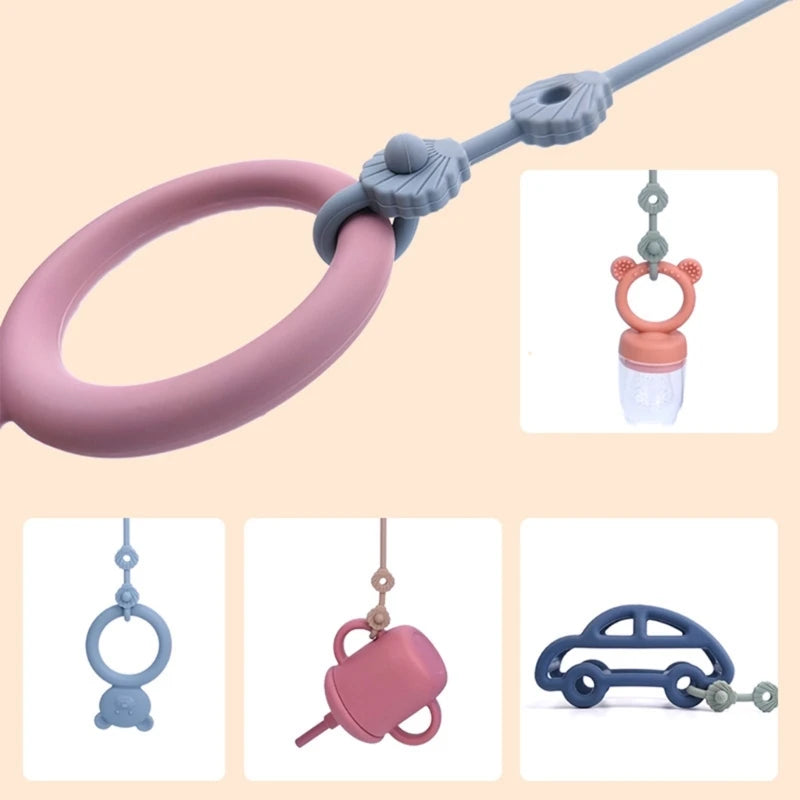 CowLost | baby-pacifier-chain-with-safety-straps-silicone-holder-stroller-highchair-accessory |3