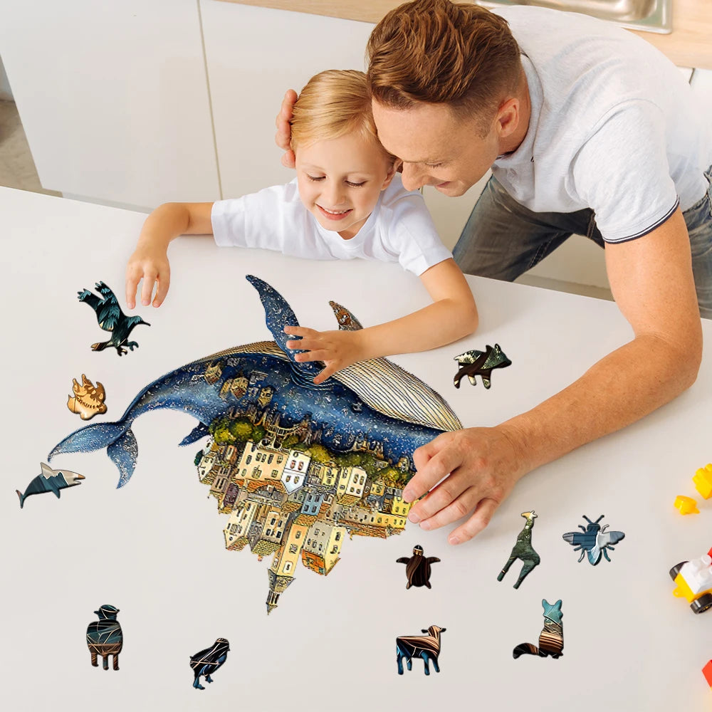 CowLost | product_id-artisan-whale-castle-wooden-jigsaw-puzzle-handcrafted-animal-village-intermediate-portable-marine-wall-art-game |6