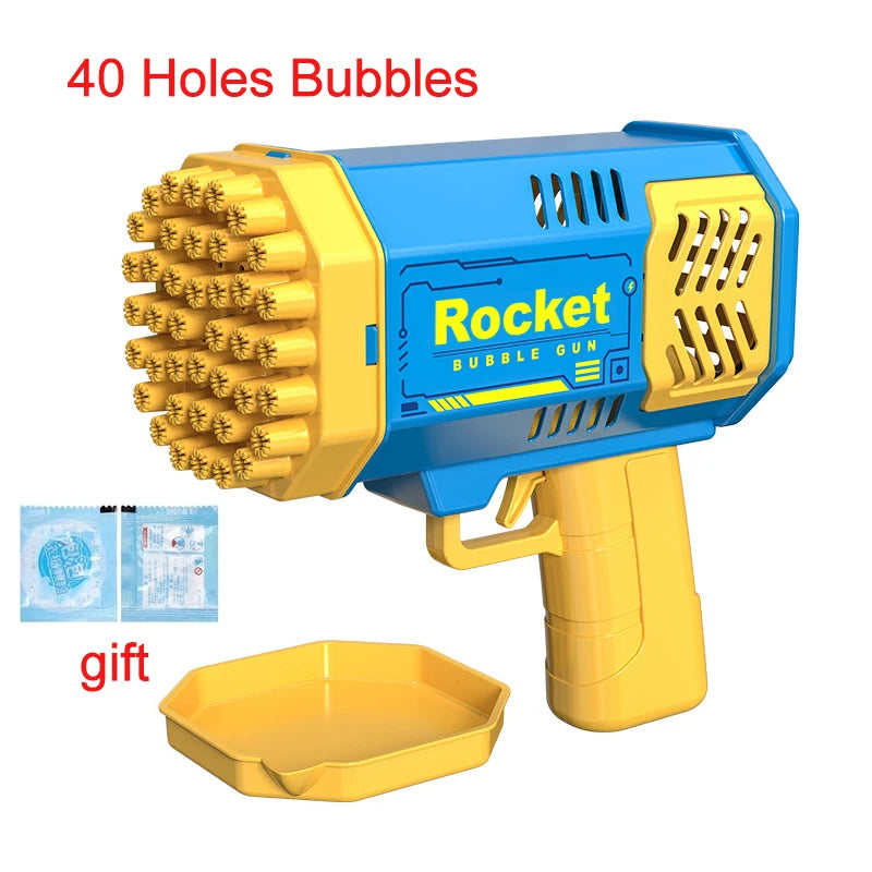 40 Hole Automatic Bubble Gun Toy Handheld Bubble Machine for Kids Outdoor Gift