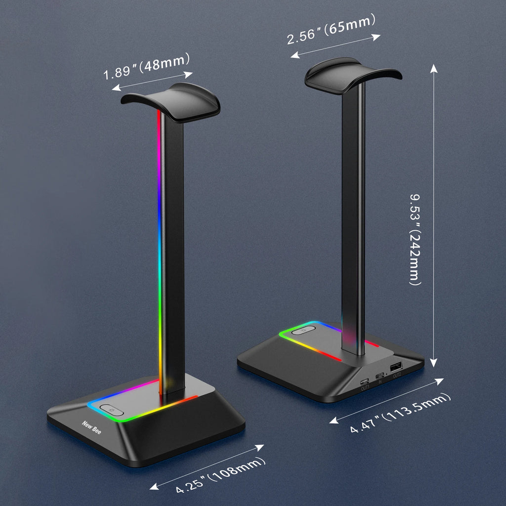 CowLost | mobile-phone-cases-new-bee-z8-rgb-headphone-stand-with-usb-ports |4