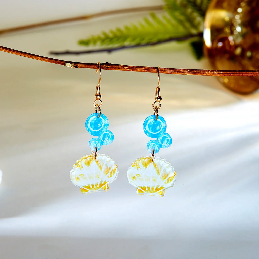 CowLost | fashion-acrylic-starfish-shell-pendant-earrings-for-women-cute-goldfish-turtle-unique-dangle-earring-party-personality-jewelry |4
