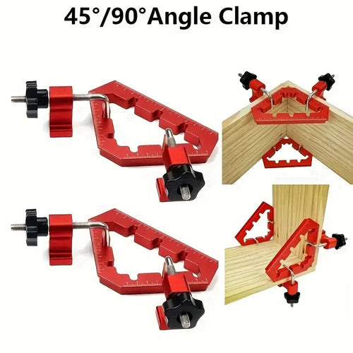1 Set 45/90 Degree Woodworking Triangle Clamps Set Aluminum Alloy Right Angle Clamp Carpenter Tools For Cabinets Drawers Frames