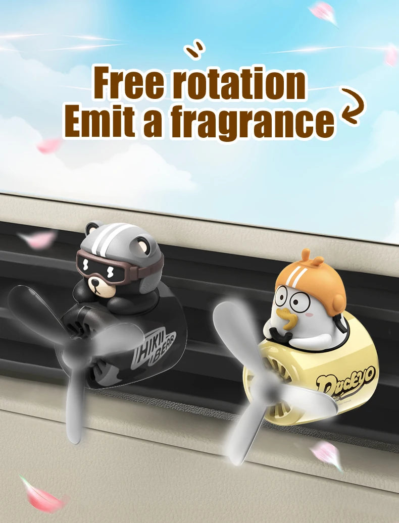 CowLost | product_id-no-perfume-diy-cute-duck-pilot-car-air-freshener-vent-clip-diffuser-ornament |10