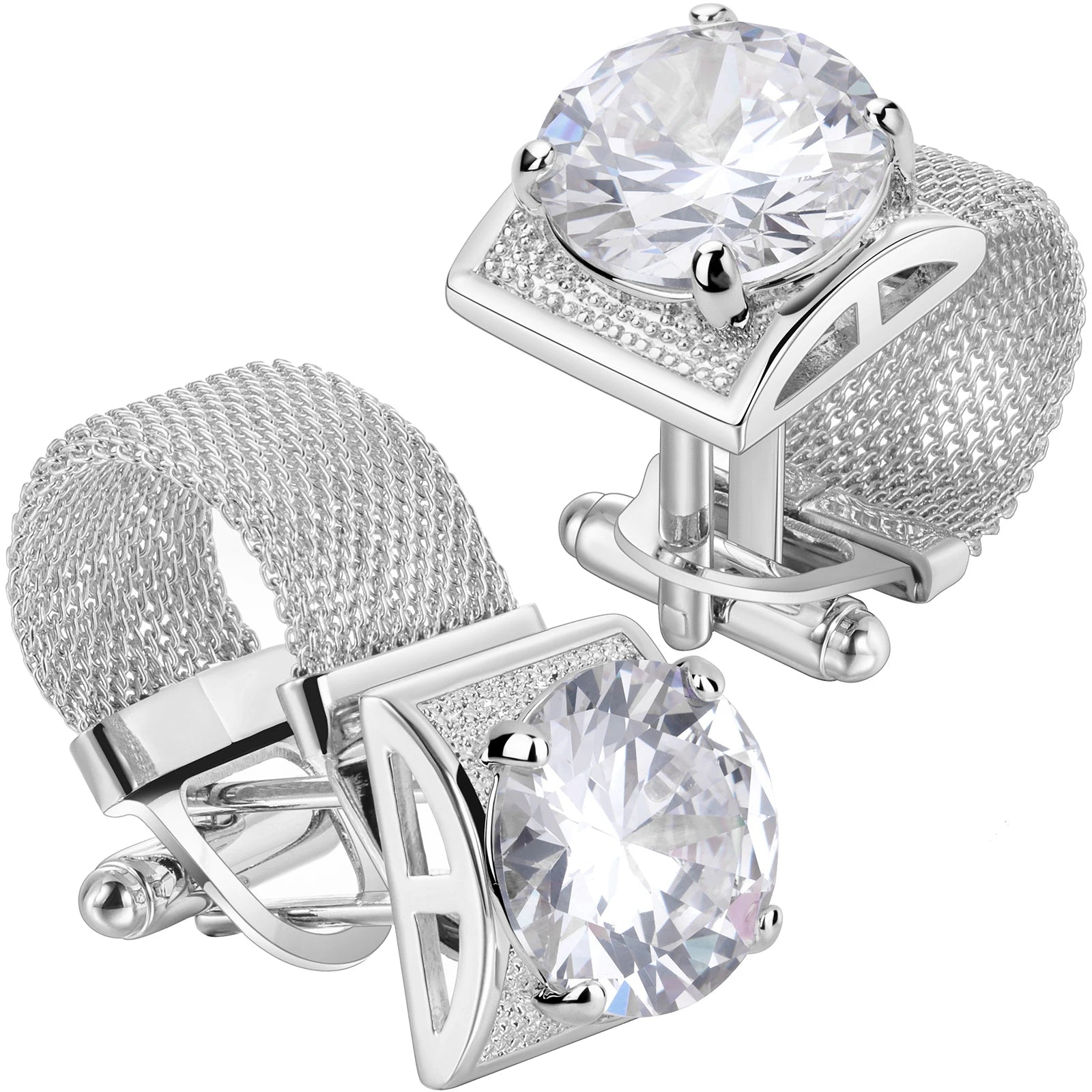 CowLost | clothing-accessories-hawson-mens-silver-birthstone-crystal-cufflinks-luxury |52