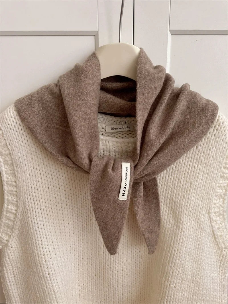 CowLost | british-korean-triangle-scarf-niche-wool-triangular |26