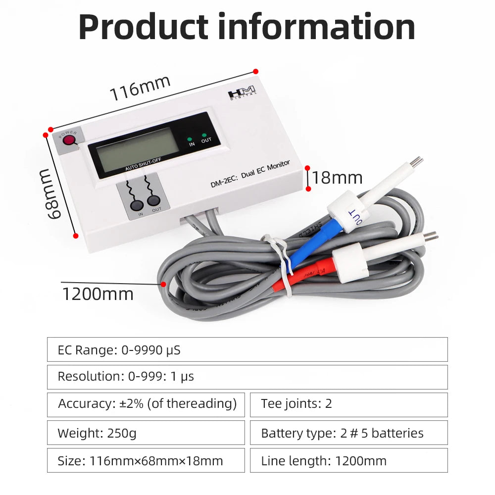Digital Dual TDS/EC Water Quality Tester Pen for Tap and Fish Tank