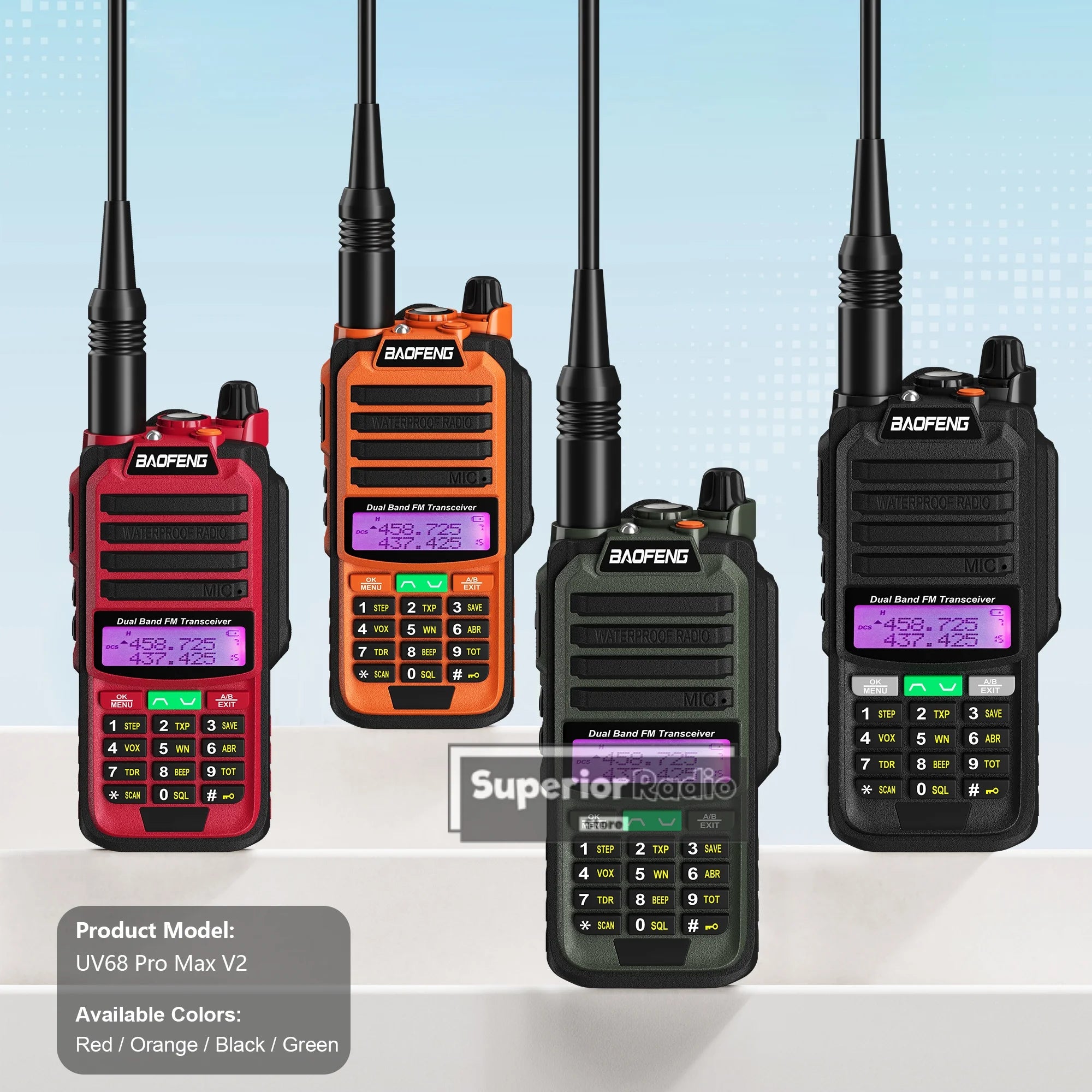 CowLost | mobile-phone-cases-baofeng-uv-68-pro-max-v2-walkie-talkie-ip67-waterproof-usb-c-charger-long-range-fm-radio-128-channels |4